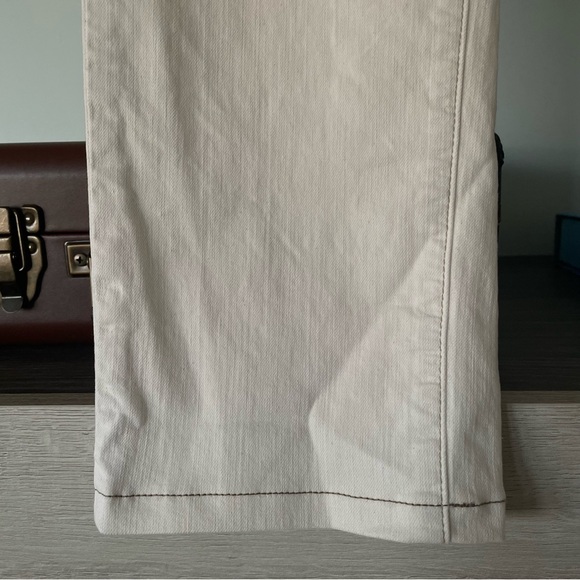 Eileen Fisher Off White Cream Straight Leg Mid Rise Organic Cotton Cropped Jeans - Picture 5 of 14